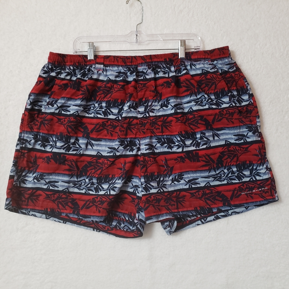 🚫SOLD🚫Columbia PFG omni-shade red blue striped swimming fishing shorts mens